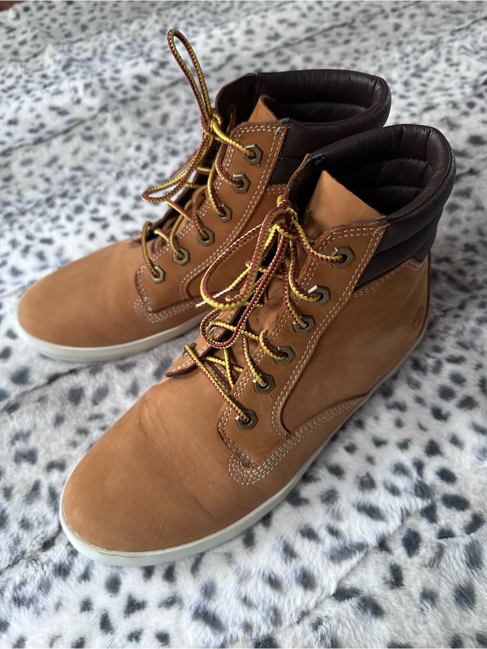 Timberland Ortholite Womens Dausette Slim Boots Wheat Nubuck Tan Suede 8.5